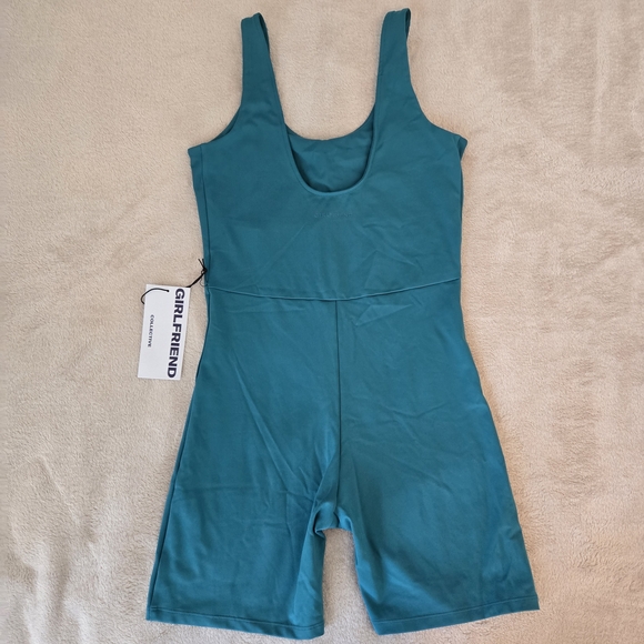 Girlfriend Collective Teal Bike Unitard Medium - Picture 2 of 4